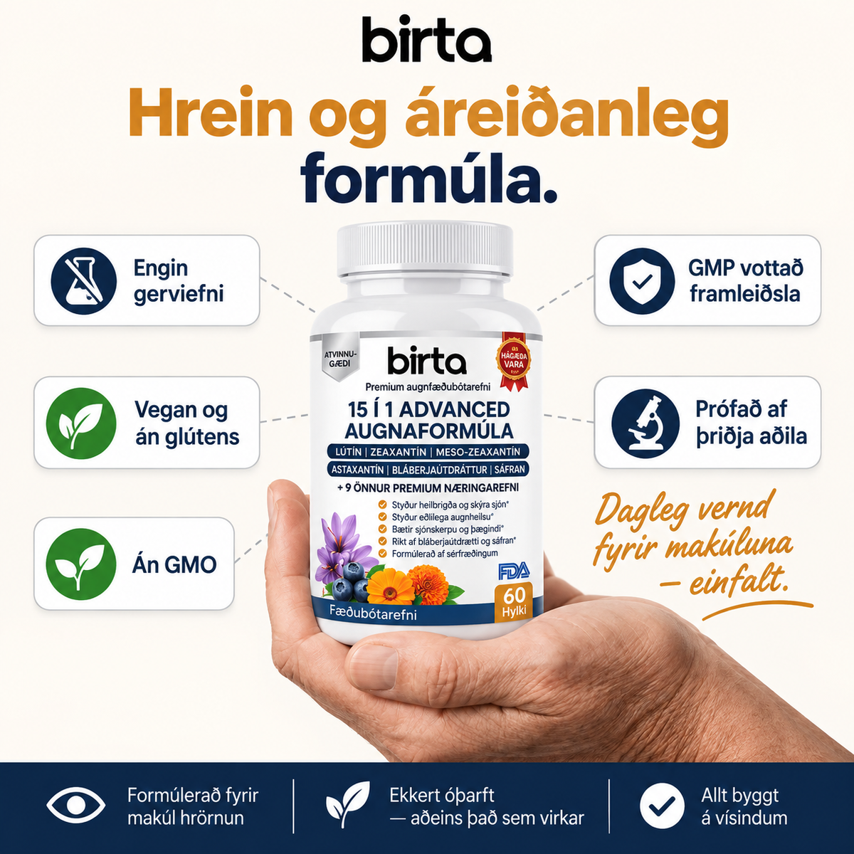 Birta 15 í 1 Augnaformúla